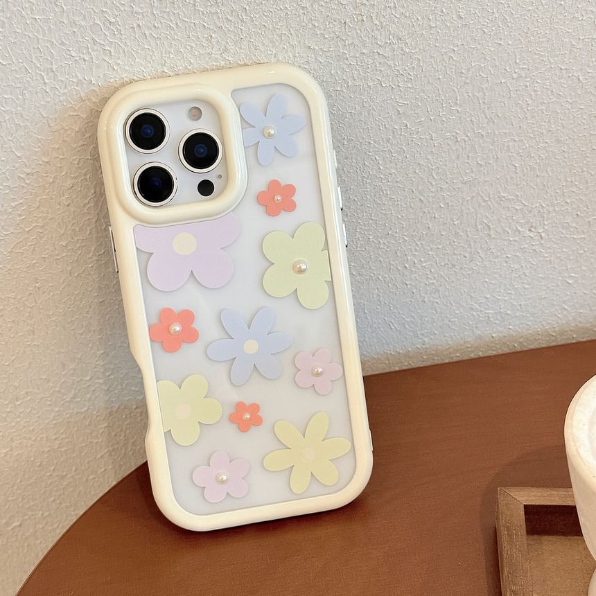 Floral Pearl Case + Set: Sticker Faux iPhone Print