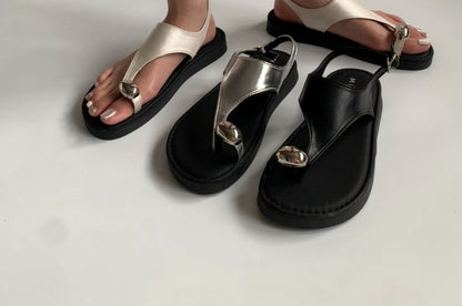 Toe Loop Flat Sandals
