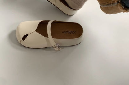 Faux Leather Wrapped Flats