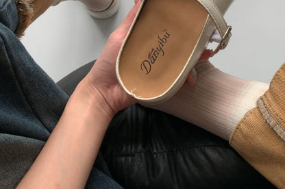 Faux Leather Wrapped Flats