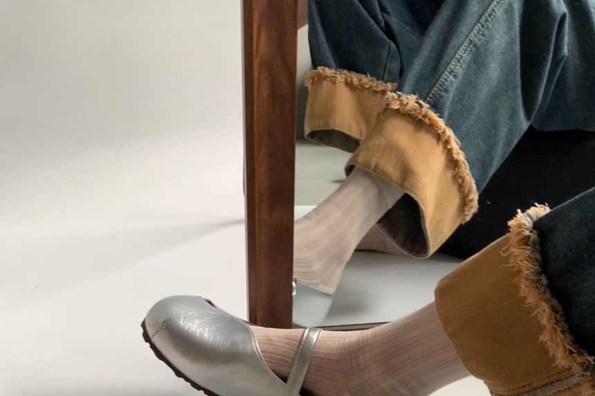 Faux Leather Wrapped Flats