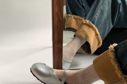 Faux Leather Wrapped Flats
