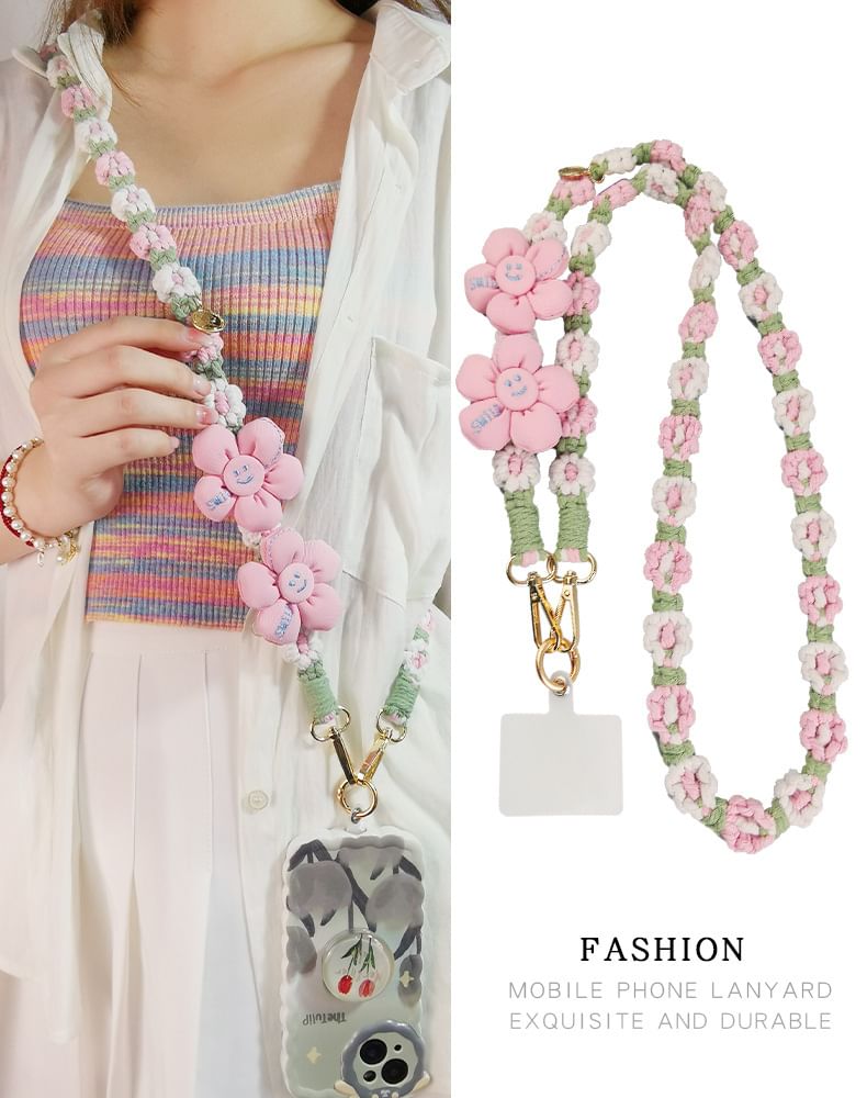 with Phone Pad Flower Lanyard