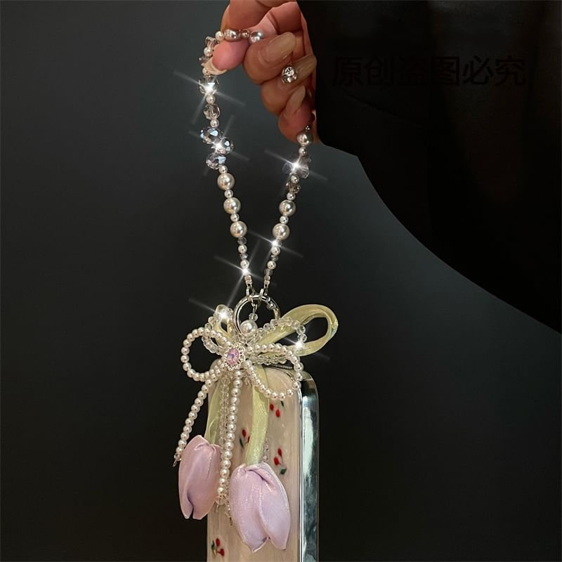 Pearl Pad Faux Lanyard Phone with