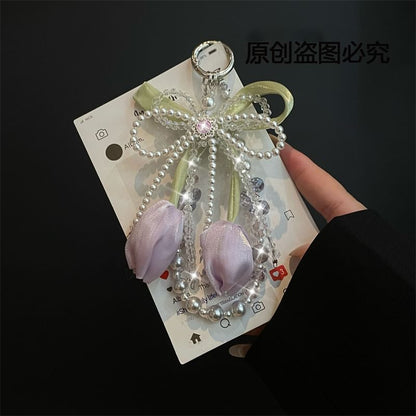 Pearl Pad Faux Lanyard Phone with