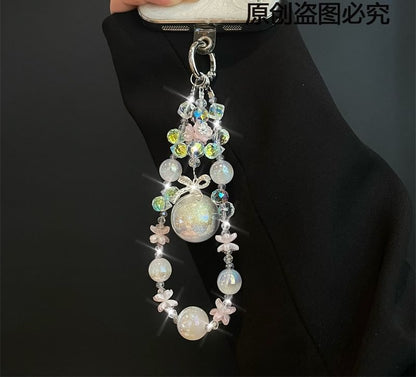 Pad Lanyard Pearl Phone with Faux