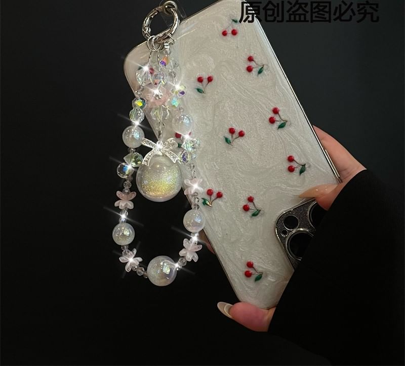 Pad Lanyard Pearl Phone with Faux