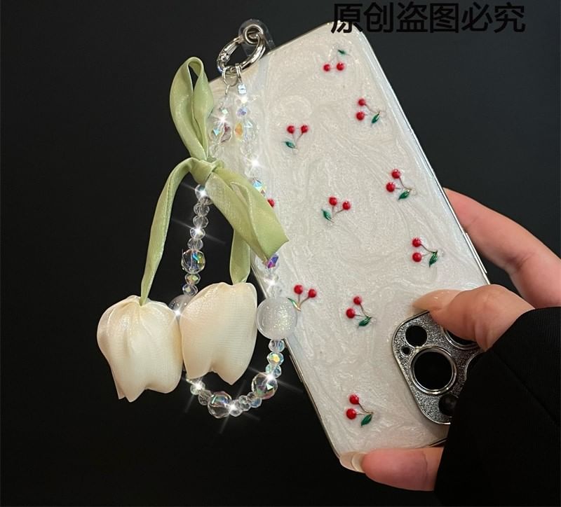 with Flower Phone Lanyard Pad