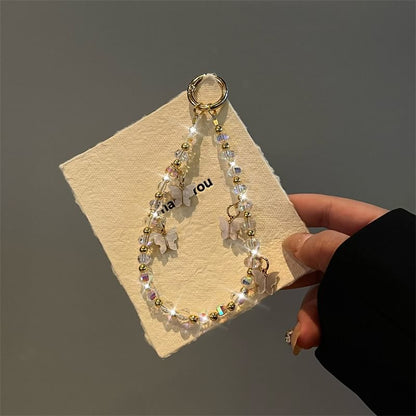 Phone Butterfly Beaded Lanyard