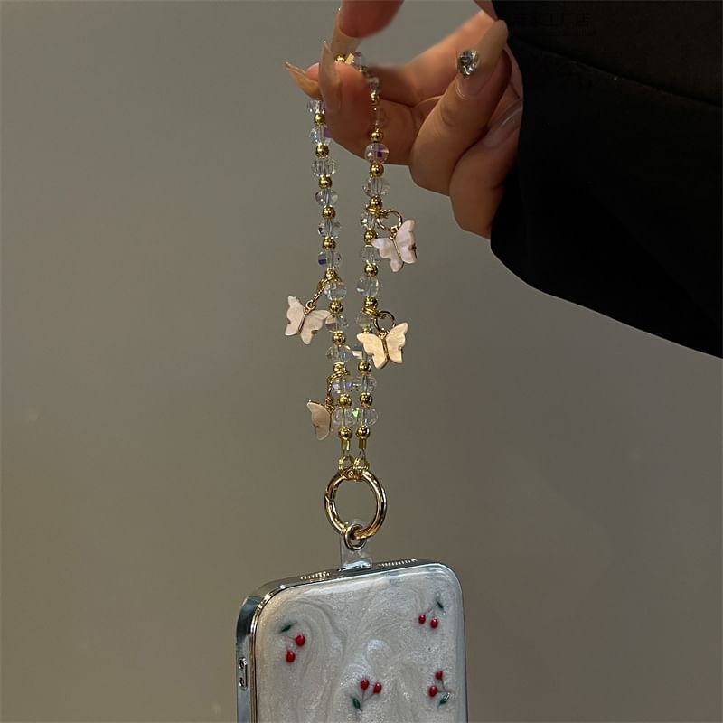Phone Butterfly Beaded Lanyard