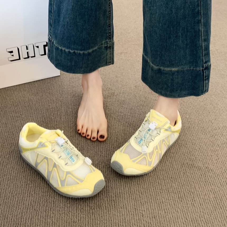 Platform Panel Mesh Sneakers