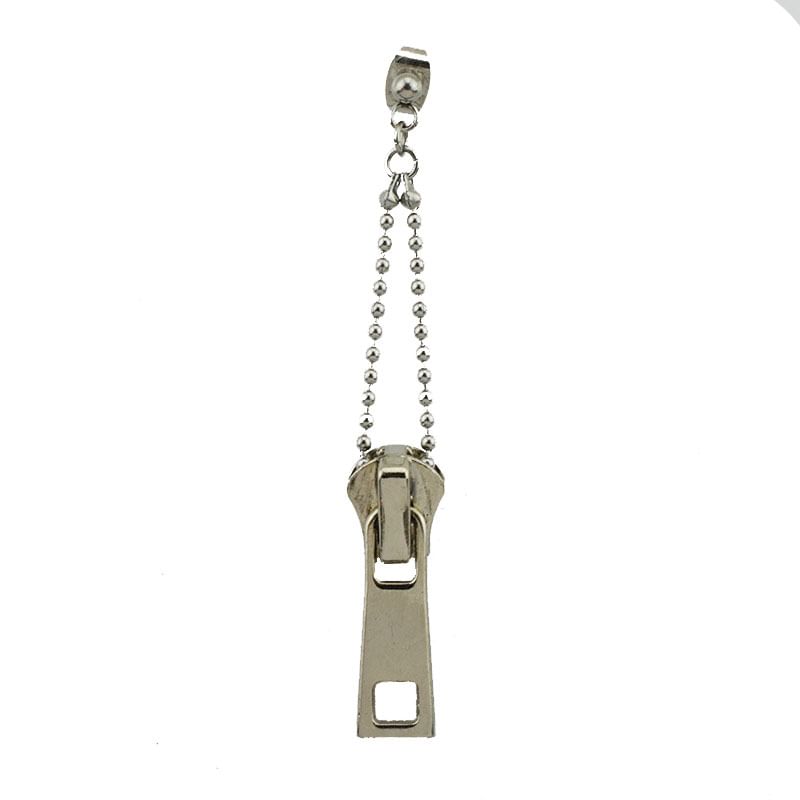 Zipper Chained Dangle Earring / Clip-On Earring