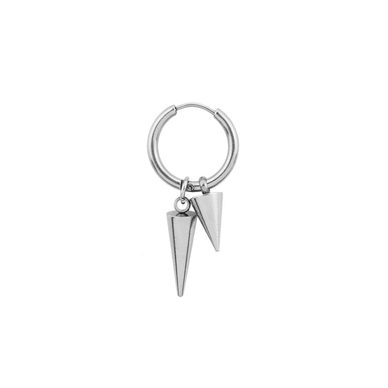 Spike Drop Hoop Earring / Clip-On Earring
