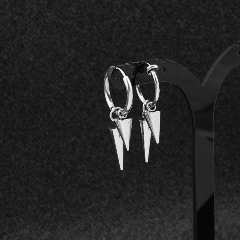 Spike Drop Hoop Earring / Clip-On Earring