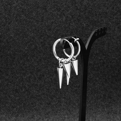 Spike Drop Hoop Earring / Clip-On Earring