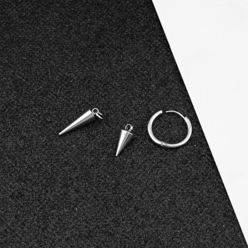 Spike Drop Hoop Earring / Clip-On Earring
