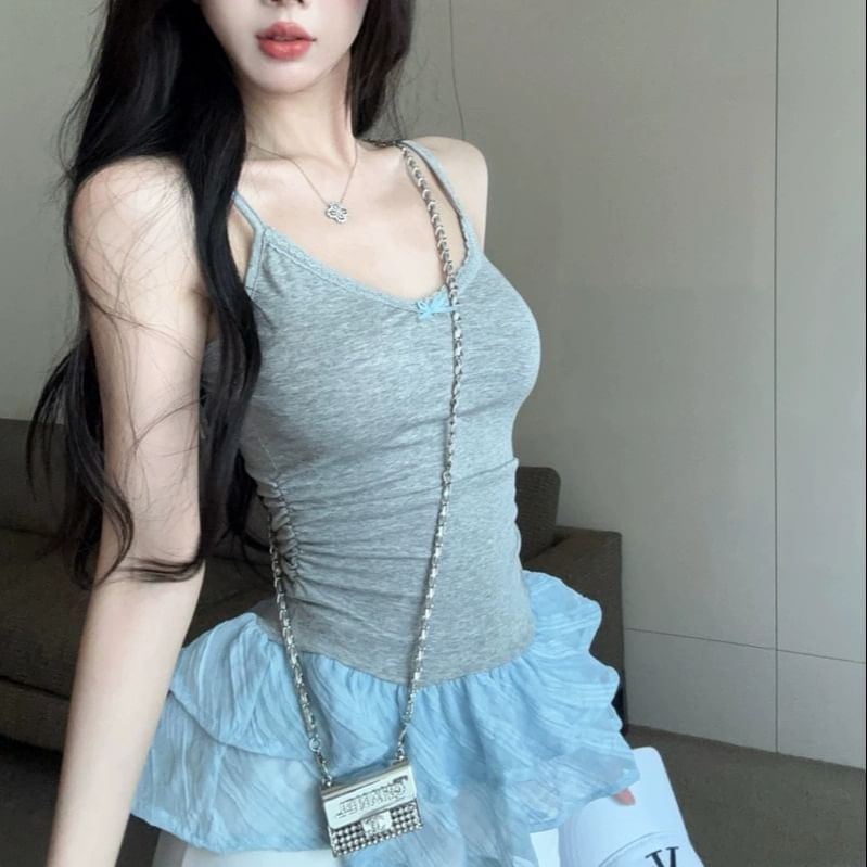 Ruffled V-Neck Cami Blouse