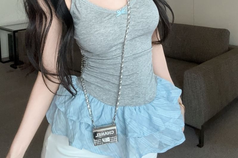 Ruffled V-Neck Cami Blouse