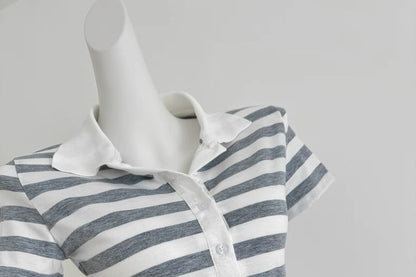 Striped Short-Sleeved Polo Shirt
