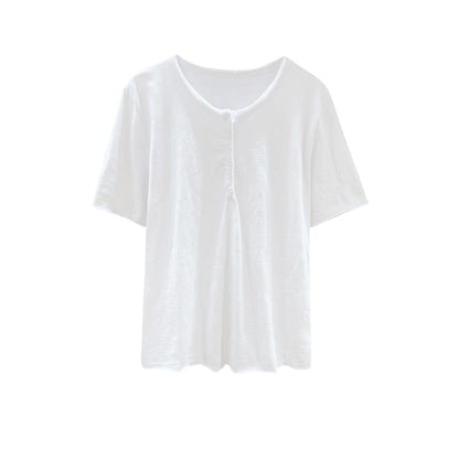 Plain Henley Short-Sleeved Shirt