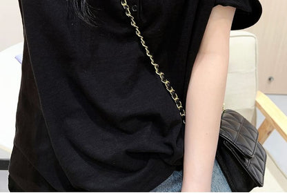 Plain Henley Short-Sleeved Shirt