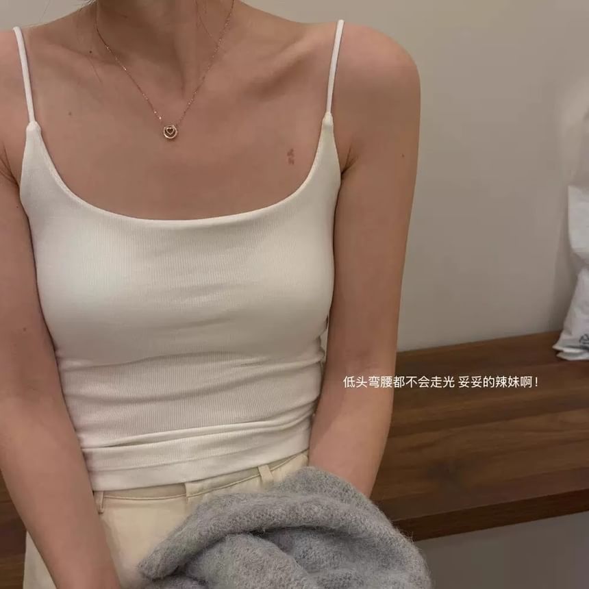 Open-Back Padded Slim-Fit Camisole Top