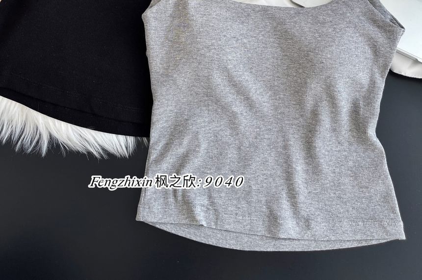 Open-Back Padded Slim-Fit Camisole Top