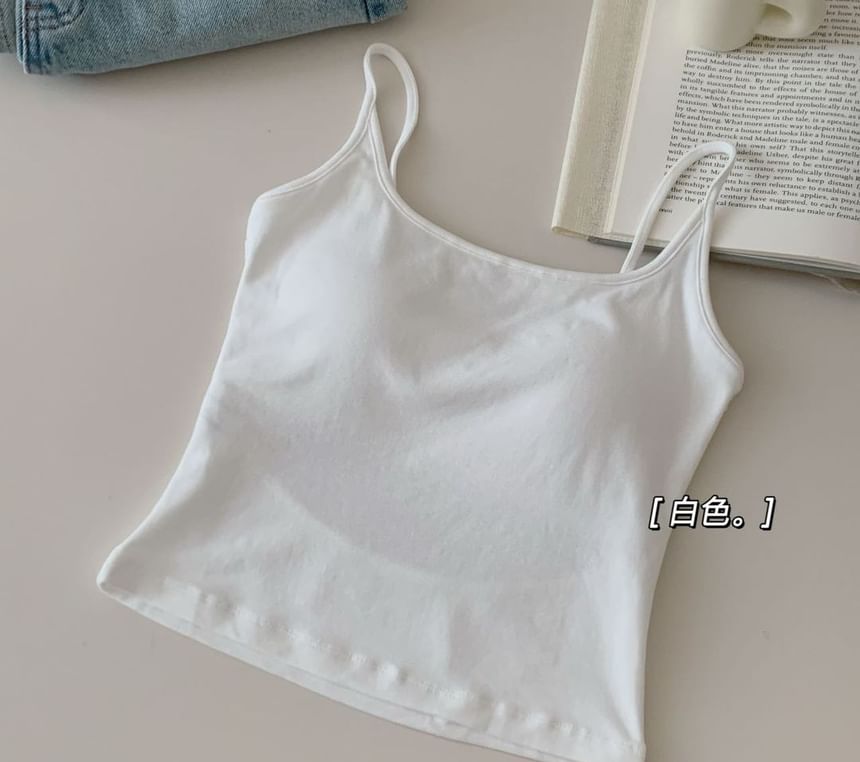 Lace-Paneled Open-Back Padded Slim Cropped Cami Blouse