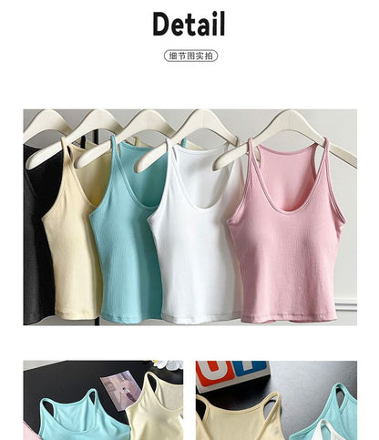 Racerback Padded Slim-Fit Cami Blouse