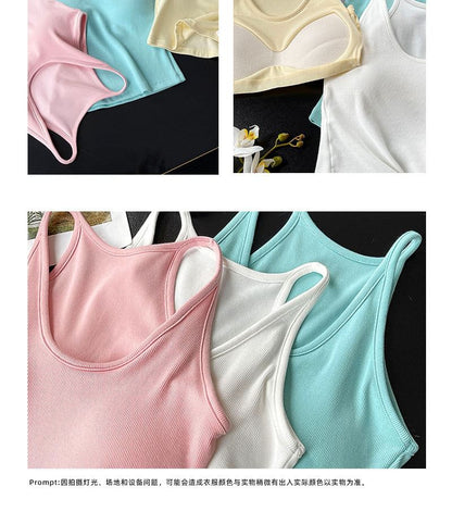 Racerback Padded Slim-Fit Cami Blouse