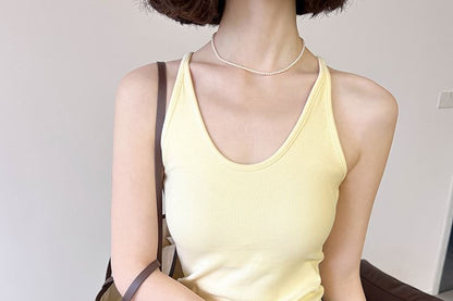 Racerback Padded Slim-Fit Cami Blouse