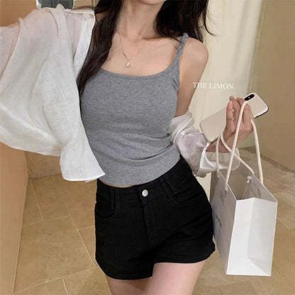 Twisted Padded Slim-Fit Camisole Blouse