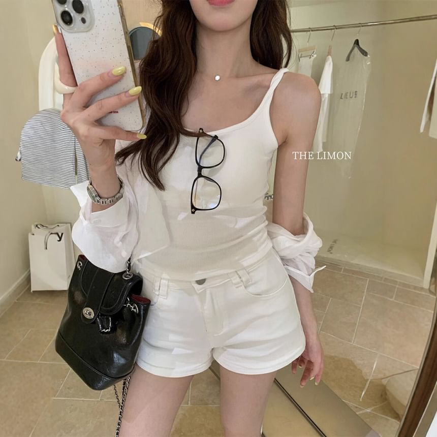 Twisted Padded Slim-Fit Camisole Blouse