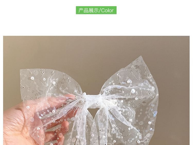 Bow Sequined Hair Clip Lace