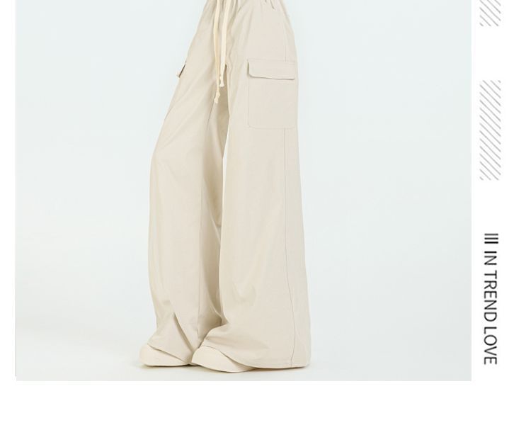 Drawstring Waist Contrast Trim Baggy Cargo Pants (Various Designs)