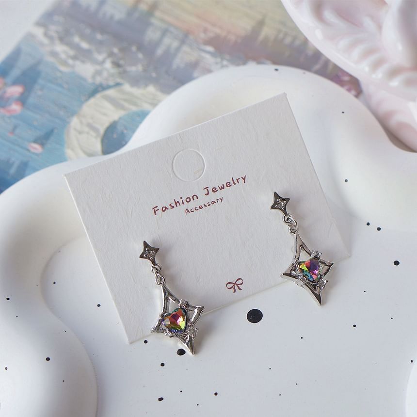 Gemstone On Dangle / Clip Earring