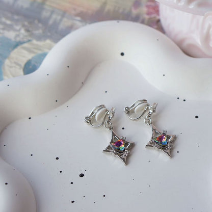 Gemstone On Dangle / Clip Earring