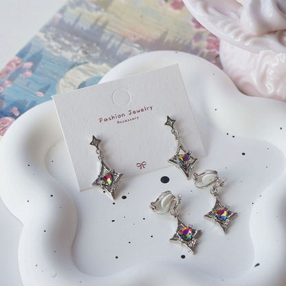 Gemstone On Dangle / Clip Earring