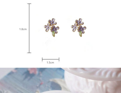 Stud On Earring Floral Clip /