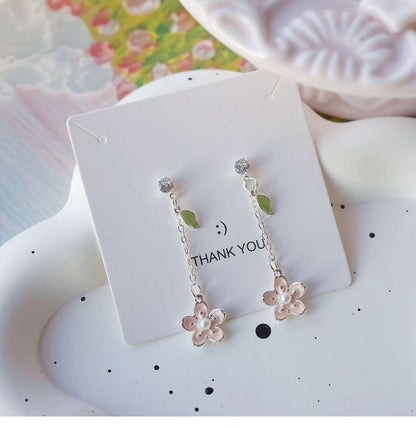 Set Clip Dangle On Earring Floral /