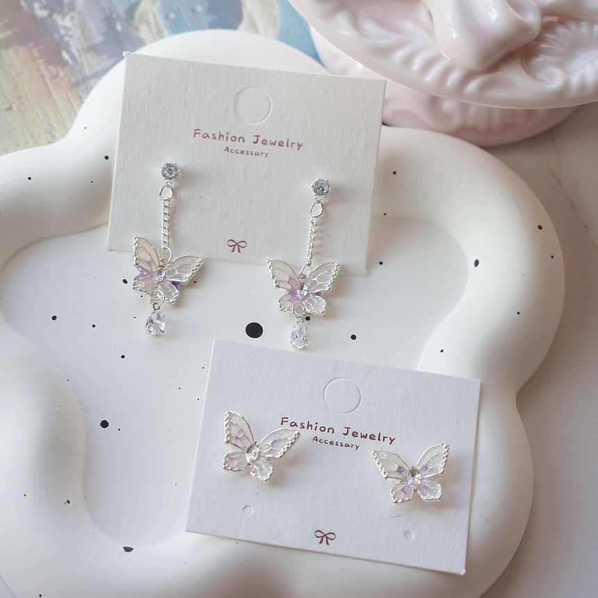 Dangle On Clip Earring Butterfly /