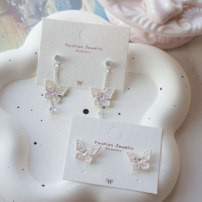 Dangle On Clip Earring Butterfly /