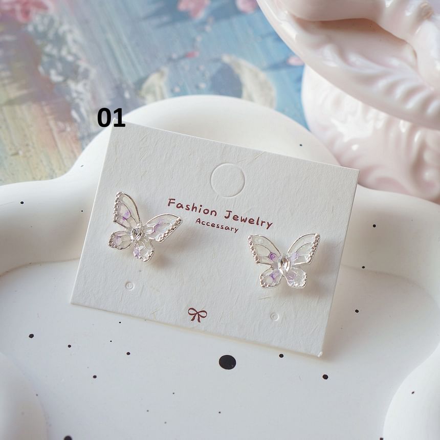 Dangle On Clip Earring Butterfly /