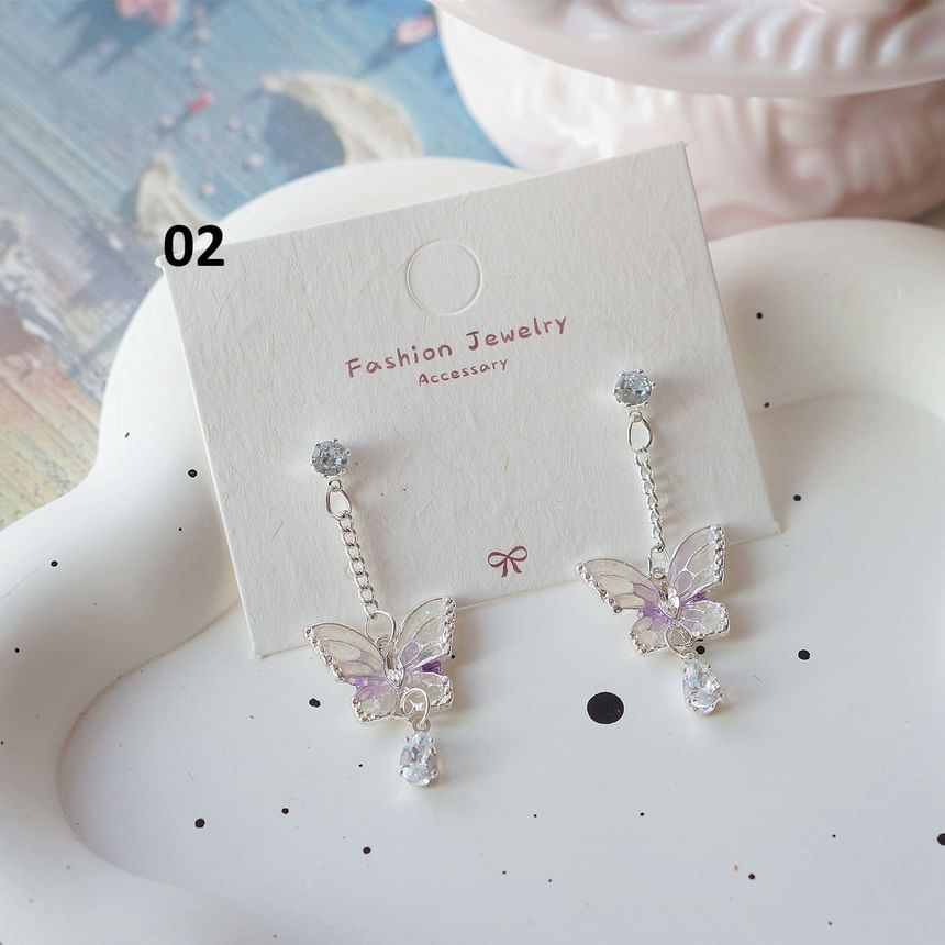 Dangle On Clip Earring Butterfly /
