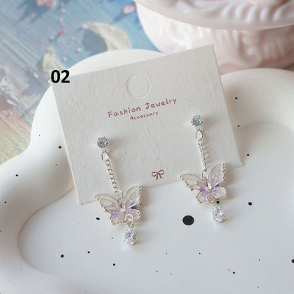 Dangle On Clip Earring Butterfly /