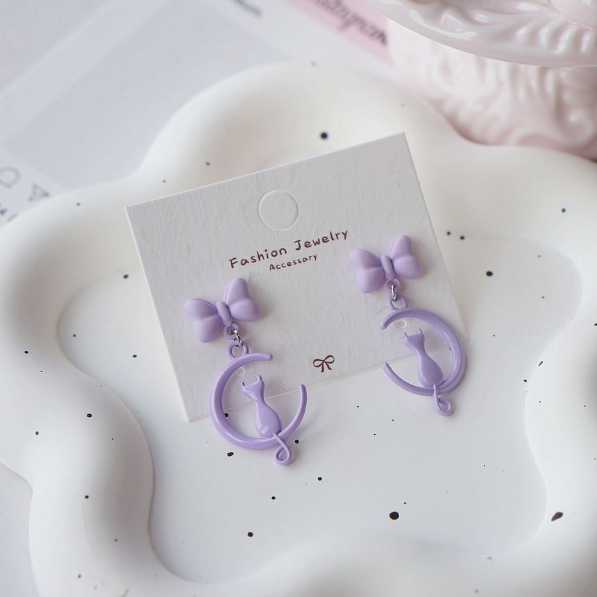 Cat Dangle Moon / Earring On Clip