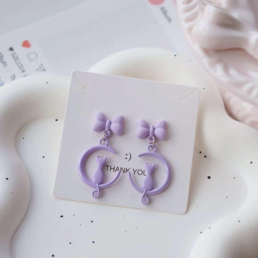 Cat Dangle Moon / Earring On Clip