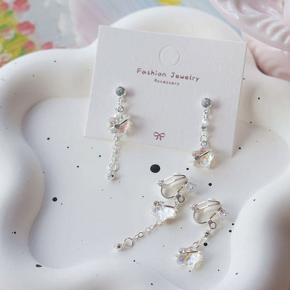 On / Earring Clip Star Dangle Asymmetrical