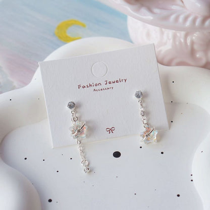 On / Earring Clip Star Dangle Asymmetrical