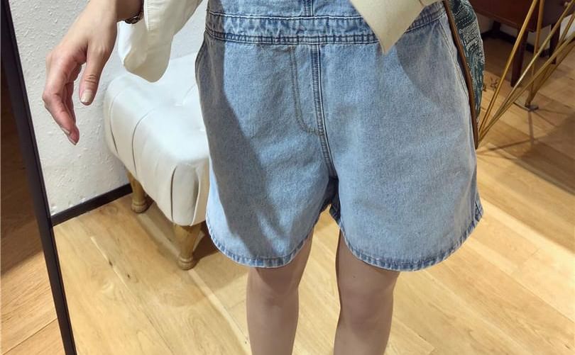Washed Denim Jumper Shorts